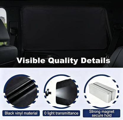 XCBYT Magnetic Car Window Shades for Rear Side Windows, 2 Pack Blackout Car Window Covers for Back Seat Comfort, Reduce Glare & Heat, Car Window Covers for Road Trips & Daily Driving