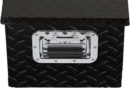 munirater 20 Inch Heavy Duty Black Aluminum Plate Tool Box Truck Bed RV Trailer Toolbox Storage W/Side Handle and Lock Keys 20 x 12 x 9.5in