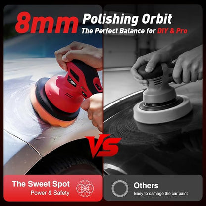 Cordless Car Buffer Polisher kit w/ 2x2000mAh 21V Batteries, 6 Inch Car buffer Waxer Kit w/ 6 Variable Speed & Extra Attachments, Polisher for Car Detailing,Boat Sanding,Scratch Removing
