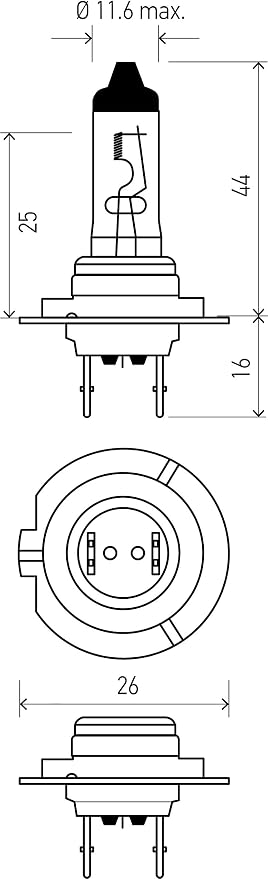 HELLA H7 2.0TB High Performance Bulb, 12V, 55W, 2 Pack