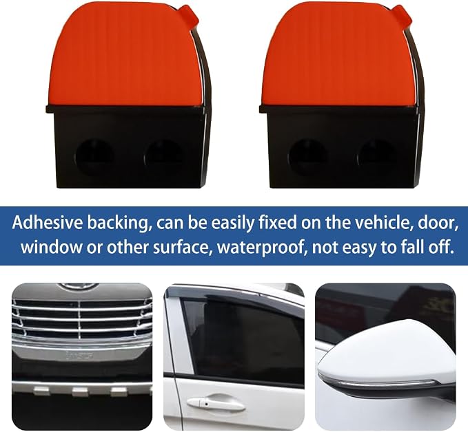 Xiaokeis 6 Pack Deer Whistles for Car, ABS Self-Adhesive Automotive Deer Warning Whistle Device, Deers Alarm Road Safety Horn Device Animal Alert Whistle for Vehicles, Motorcycles(Color:Black)