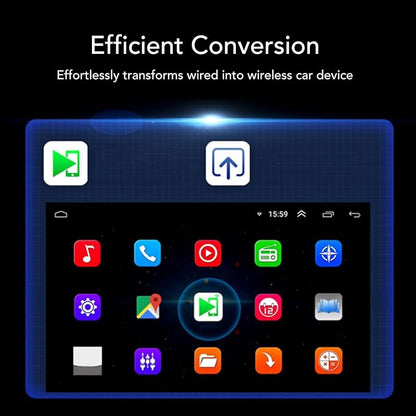 Adapter 2024 Upgrade, for Adapter Convert Wired to BT 5.0 Intelligent Voice Control for Android Auto Adapter (Carbon Fiber)