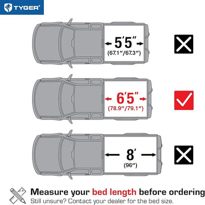 Tyger Auto T3 Soft Tri-fold Truck Bed Tonneau Cover Compatible with 2004-2015 Nissan Titan | 6.5' (79") Bed | TG-BC3N8972