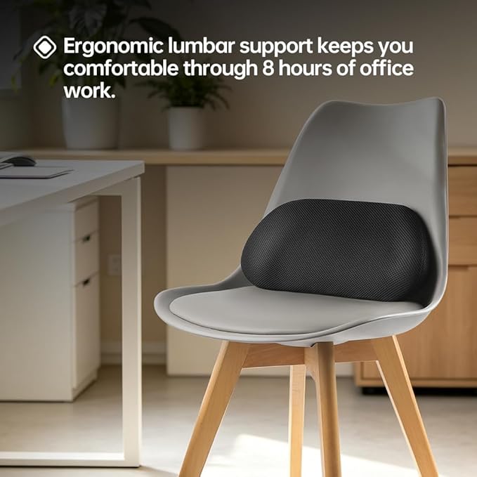 lumbar support for car, driver seat lumbar pillow, ergonomic car seat back cushion, Memory Foam mesh back support, orthopedic, Improve Sitting Posture Back Pain Relief, Soft Breathable Durable 1P