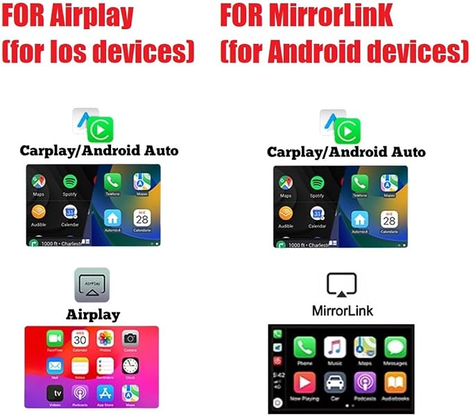 4in1 Wireless Carplay Adapter Mirror Link/Airplay/Android Auto/Carplay USB Dongle AI Box Wired Carplay to Wireless