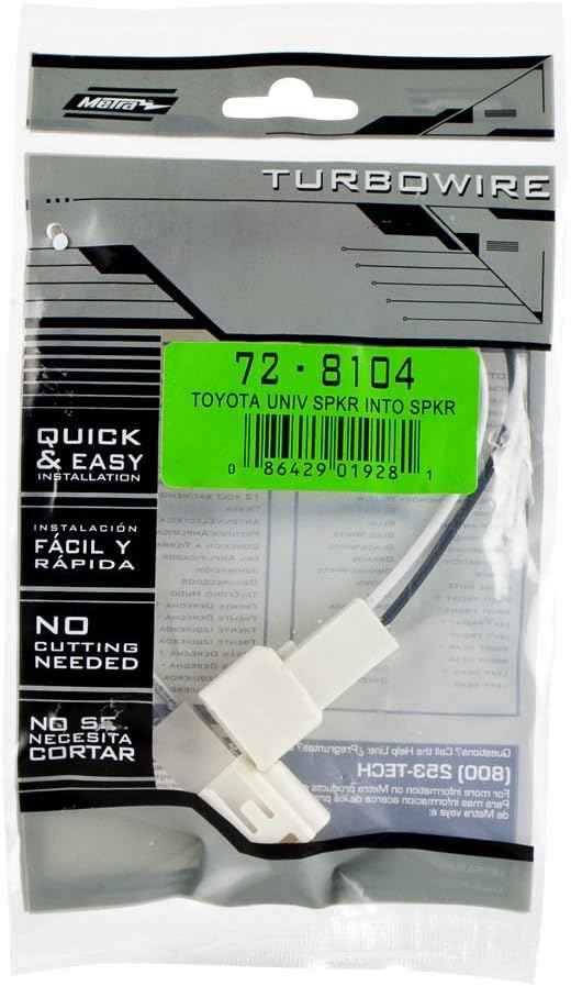Metra Speaker Harnesses - 72-8104 Fits Select Honda/Hyundai/Isuzu/Lexus/Mitsubishi/Pontiac/Scion/Subaru/Toyota Vehicles 1988-2025