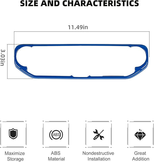 RT-TCZ Air Conditioning Dashboard Center Console Control Trim Panel Cover Interior Accessories Decoration Trim Kit for 2018-2022 Jeep Wrangler JL JLU & Jeep Gladiator JT (Blue)