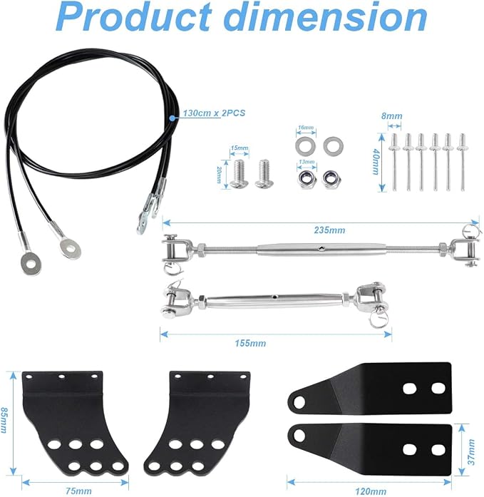 Limb Risers Kit Compatible with for Jeep Wrangler TJ 1997-2006 Limb Riser Through the Jungle Protector Obstacle Eliminate Rope