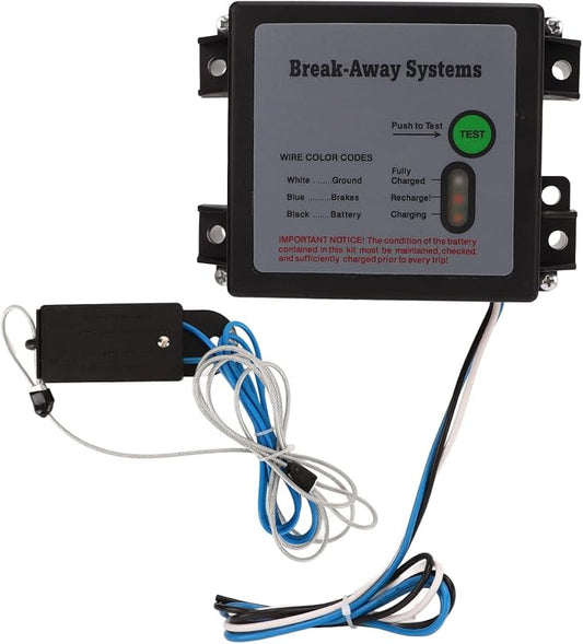 12V LED Trailer Brake Breakaway Safety Kit with Battery Meter Universal Towing Break Away System for Trailers