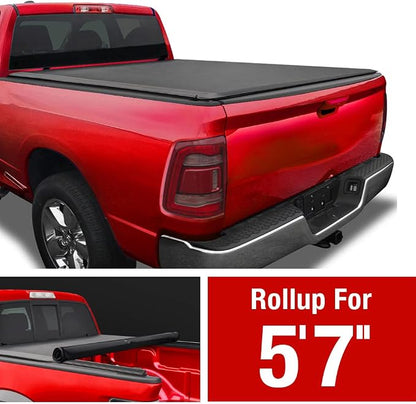 MaxMate Soft Roll-up Truck Bed Tonneau Cover Compatible with 2019-2026 Ram 1500 (Not Fit 19-24 Classic) | 5'7" (67") Bed | TCD169046