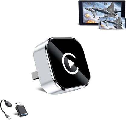 Wireless CarPlay Adapter for iPhone & Android - No Lag, Fast Auto Connect, Stable CarPlay Wireless Dongle, Mini Size Plug & Play USB/USB-C Adapter for Auto Compatible Cars