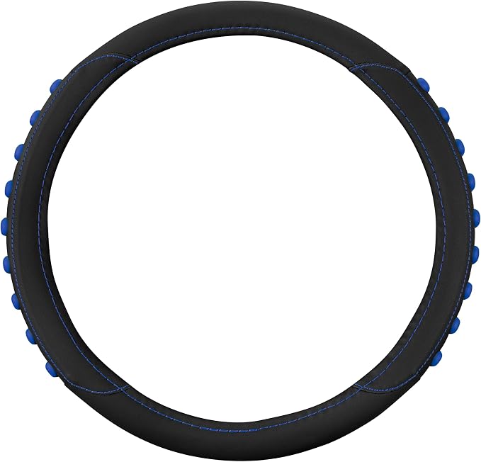Motor Trend FlexGrip Blue Steering Wheel Cover for Cars – Standard 15 inch Car Steering Wheel Cover, Steering Wheel Protector for Auto Truck Van SUV