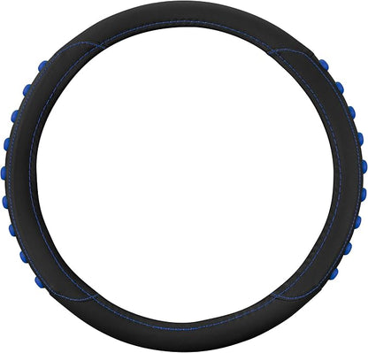 Motor Trend FlexGrip Blue Steering Wheel Cover for Cars – Standard 15 inch Car Steering Wheel Cover, Steering Wheel Protector for Auto Truck Van SUV