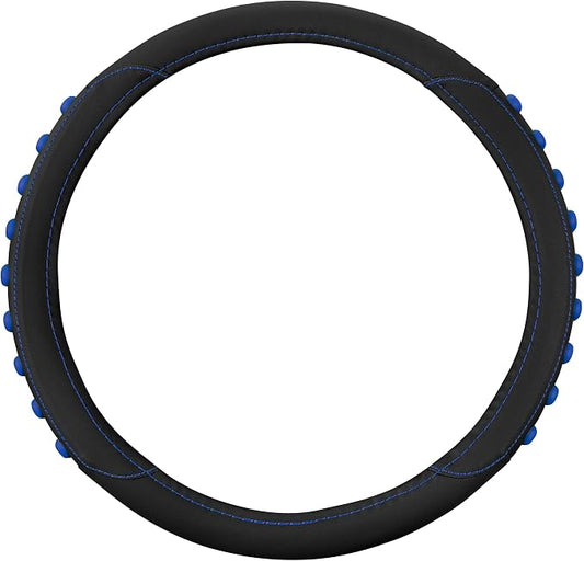 Motor Trend FlexGrip Blue Steering Wheel Cover for Cars – Standard 15 inch Car Steering Wheel Cover, Steering Wheel Protector for Auto Truck Van SUV