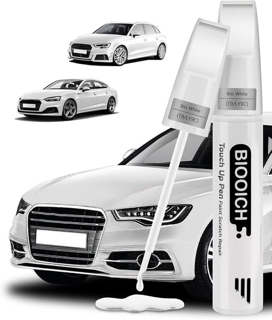 Touch Up Paint Pen Exact Color Match Car Chip and Scratch Repair (for Audi, Ibis White(T9/LY9C))