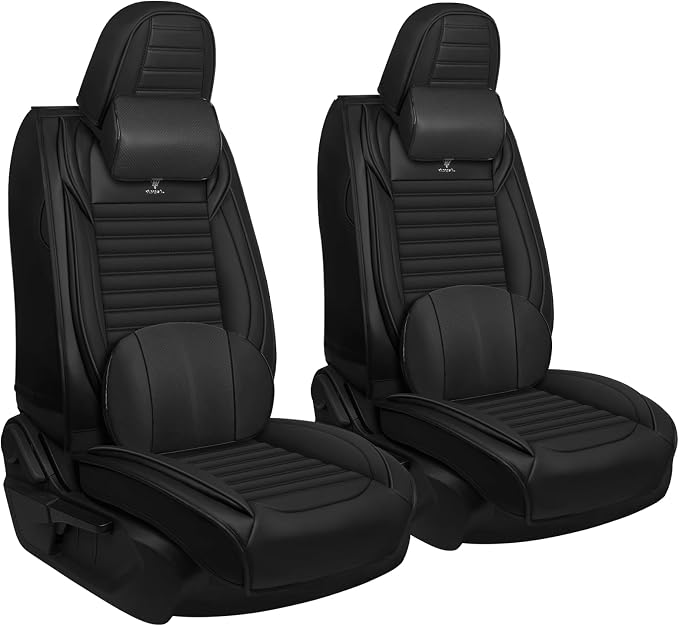 Seat Covers Fit for Nissan Rogue 2015-2026, Breathable and Comfortable Leather Car Seat Cover, Deluxe Waterproof Cushion Cover Auto Interior Accessories (Black)