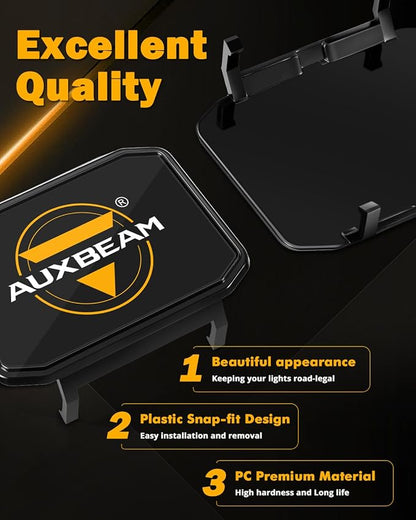 Auxbeam 4 Inch LED Pod Covers, Square Off Road Light Protective Covers, Black Cube Offroad Plastic Light Cover for Trucks Jeep