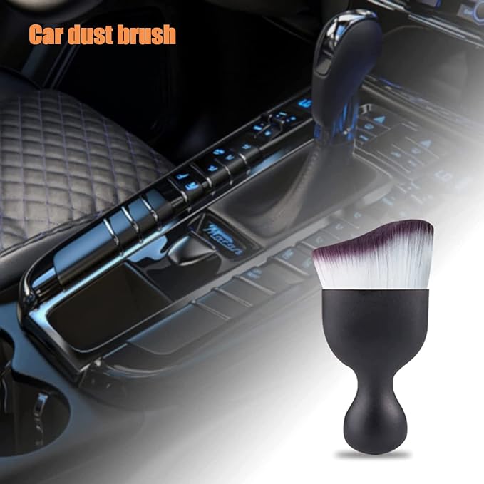 1 PC Car Interior Dust Brush, Auto Scratch Free Detailing Brush, Soft Car Interior Cleaning Brush Auto Accessories for Automotive Dashboard, Air Conditioner Vents, Computer (Purple)