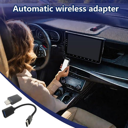 USonline911 Fast and Stable 2-in-1 Upgraded Car Play Wireless Adapter with 5Ghz WiFi and BT 5.0 Transmission Module Plug and Play for Androi-d Auto Wireless Adapter