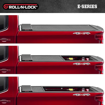 RealTruck Roll-N-Lock E-Series Retractable Truck Bed Tonneau Cover | RC223E | Fits 2019 - 2025 Chevy/GMC Silverado/Sierra, works w/ MultiPro/Flex tailgate (w/o Carbon Pro Bed) 5' 10" Bed (69.9")