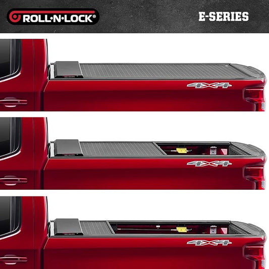 RealTruck Roll-N-Lock E-Series Retractable Truck Bed Tonneau Cover | RC223E | Fits 2019 - 2025 Chevy/GMC Silverado/Sierra, works w/ MultiPro/Flex tailgate (w/o Carbon Pro Bed) 5' 10" Bed (69.9")