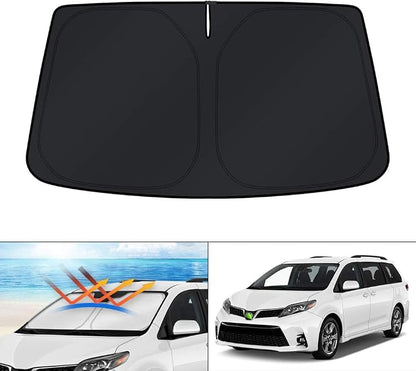 KUST Windshield Sun Shade for Toyota Sienna 2011-2020 Accessories Custom Fit Sunshade Foldable Sun Protector Block UV Rays Keep Car Cooler
