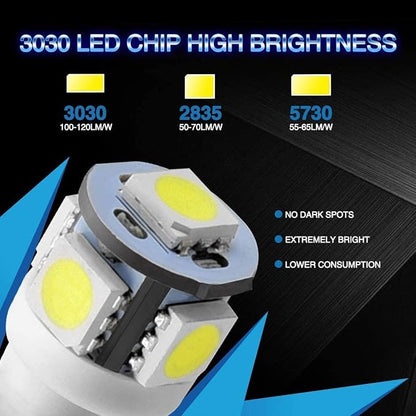 Marsauto 194 LED Bulb 6000K White 168 T10 2825 W5W 5SMD Replacement Bulbs for Car Dome Map Door Courtesy Side Marker Reading Glove Box License Plate Lights (Pack of 10)(Clear Lens Side Marker)