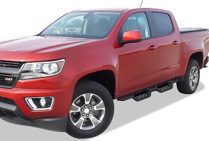 APS Black 6 Inches Tubular Drop Down Style Side Bars Running Boards Compatible with Chevy Colorado GMC Canyon 2015-2026 Crew Cab