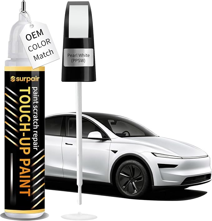 Pearl White PPSW Touch up Paint for Tesla OEM Color Match Car Scratch Repair Kit for Nicks & Chips Scratches Quick & Easy Paint Fix 2-In-1 Car Scratch Remover Pen