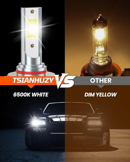 Fit for 2016 2017 2018 2019 2020 2021 2022 2023 Toyota Tacoma High Beam Low Beam Fog Light Bulbs Combo,6500K Safety Bright White,Enhanced Visibility Upgrade With Fan,Plug and Play,IP68 6-Pack