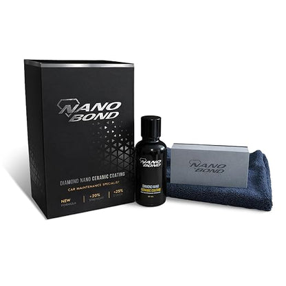 Nano Bond Ceramic Coating 9H PRO (60ML), Car, Plastic, Glass, and Wheel Exterior Care Product kit, Hydrophobic, Long Lasting Professional Care, High Gloss Paint Shine, Automotive Polishing Sio2
