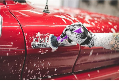 Detail Factory - Synthetic Detailing Brush Set - Ultra-Soft Interior Car Cleaning Brushes for, Screens, Emblems, & Tight Spaces - Purple