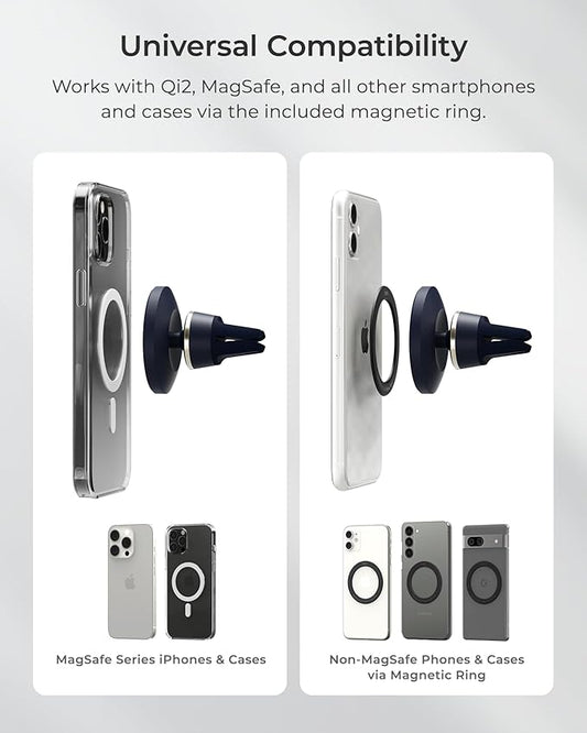 iOttie Velox MagSafe Compatible Air Vent Car Phone Holder. Unversal Magnetic Car Phone Mount for iPhone 12/13/14/15/16/17 Series & Android Phones via Included Magnetic Ring Adapter