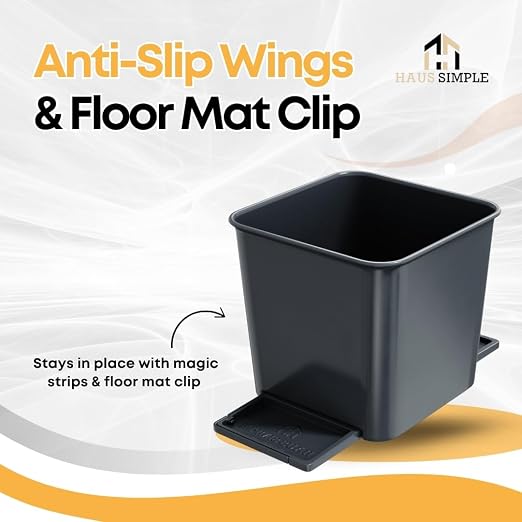 Car Trash Can for Vehicles Leakproof Compact Garbage Bin w/Stability Flap, Anti-Slip Base, Portable Trash Holder for Cars, Trucks, SUVs, Minivans (Gray, Small)