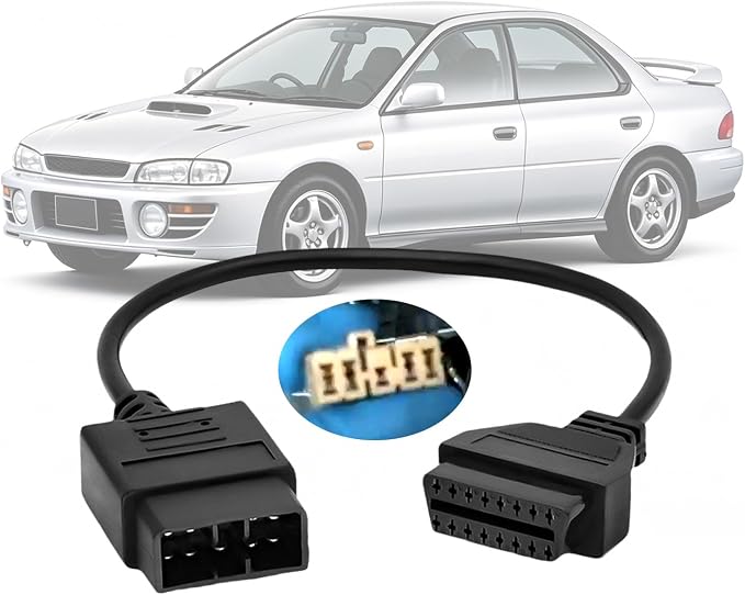 OBD1 to OBD2 Adapter for Subaru 9 Pin to 16 Pin Diagnostic Cable,Fit for Subaru Old Vehicles with 9pin Connector,for Subaru 9pin Adapter Cable Compatible with OBDII Diagnostic Scanner/Code Reader