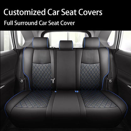 Custom Fit RAV4 Hybrid Car Seat Covers for Select Toyota RAV4 Hybrid (Not for 2019-2025 Hybrid/Prime SE,XSE) 2019 2020 2021 2022 2023 2024 2025 - Full Set,Leather (Blue Check)