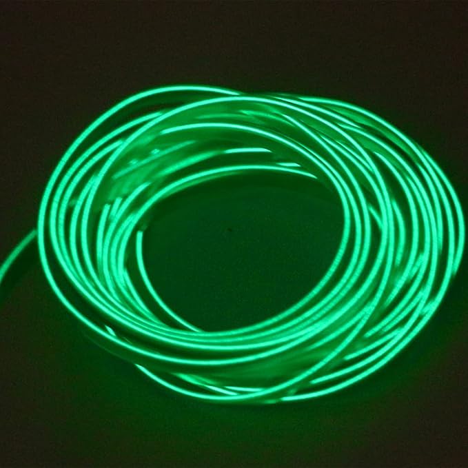El Wire Lights for Car, Green El Wire Car Interior Neon Lights 16FT/5M Car Led Strip Light Interior USB 5V for Car Garden Party Decoration