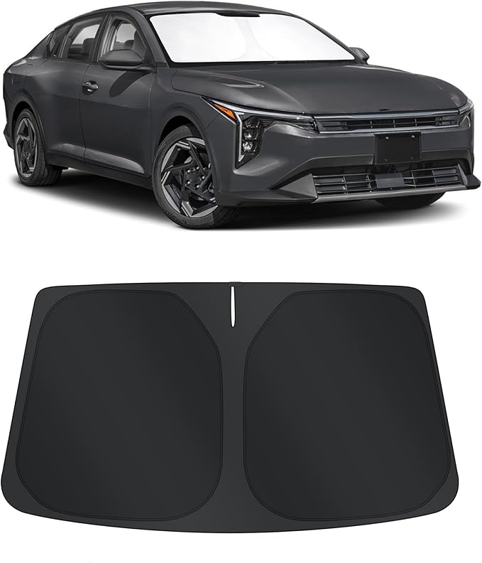 TINGLU Sun Shade for Kia K4 2025 2026 Accessories Windshield Sun Shade Window Shade UV Rays Protection Sun Visor Cover with Steering Wheel Sunshade Storage Bag