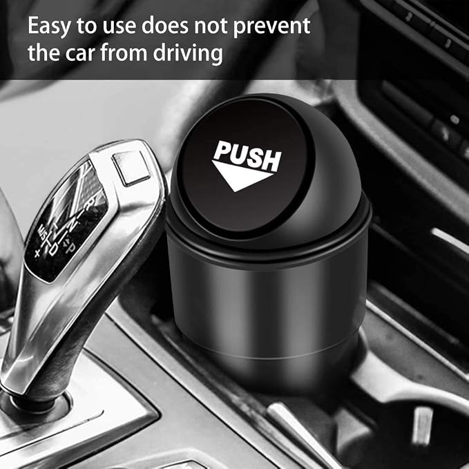 INKULTURE Mini Car Trash Bin Can Holder Dustbin - Black (L 17 x W 6.5 cms) | Pack of 01