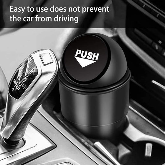 INKULTURE Mini Car Trash Bin Can Holder Dustbin - Black (L 17 x W 6.5 cms) | Pack of 01