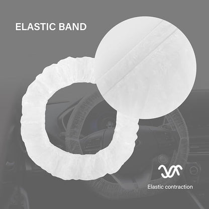 100PCS Disposable Steering Wheel Covers,Disposable Steering Wheel Protector with Elastic for Avoiding Scuffs & Scratches,Universal Car Steering Wheel Cover Car Accessories