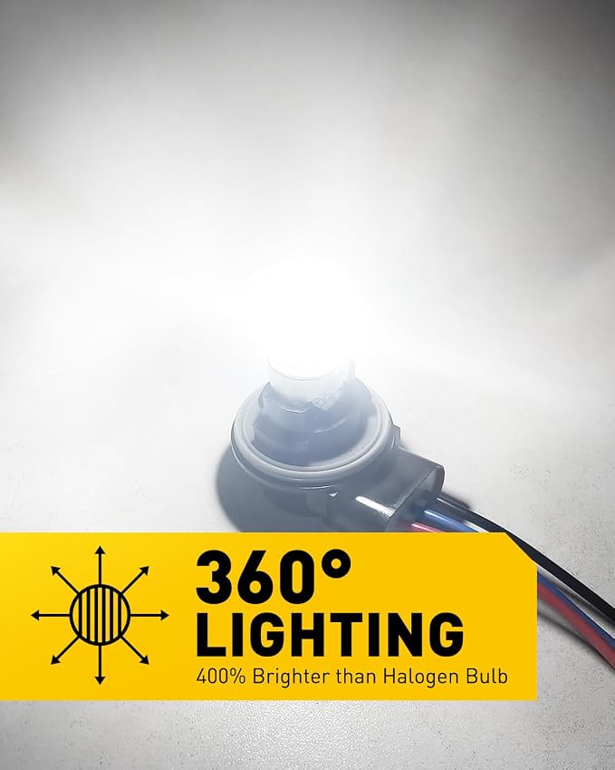 AUXITO 7443 LED Bulb White, Reverse Light 7440 7441 7444 T20 Super Bright for Backup Light Tail DRL Brake Signal Parking Lights Daytime Running Light Modules, Pack of 2