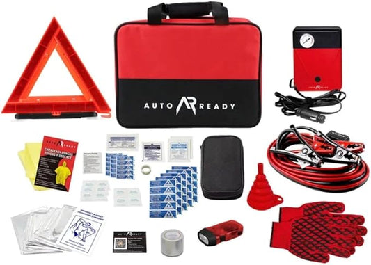 Auto Ready 68-Piece Roadside Emergency Kit – Car Safety, First Aid & Breakdown Essentials