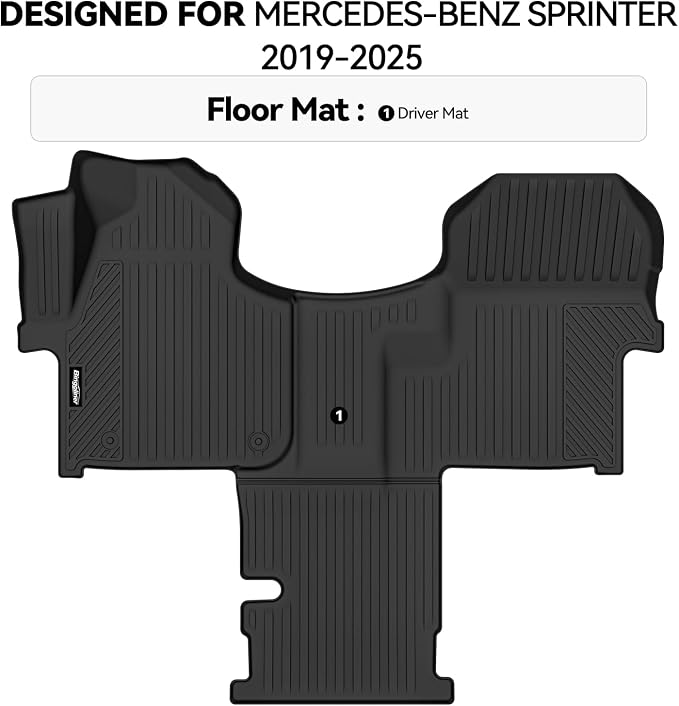 Floor Mats for Mercedes-Benz Sprinter 2019-2025, All Weather TPE Protector for Mercedes-Benz Sprinter Floor Liner Accessories