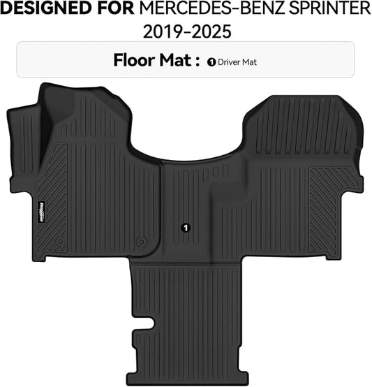 Floor Mats for Mercedes-Benz Sprinter 2019-2025, All Weather TPE Protector for Mercedes-Benz Sprinter Floor Liner Accessories
