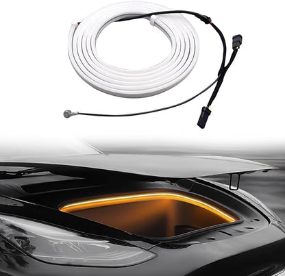 Tlyard Front Trunk LED Lights Strip for Tesla Model 3 Highland 2024 2025 2026 Back Interior Frunk Lightning Waterproof &High Brightness Strip for Tesla Model 3 Accessories Warm White