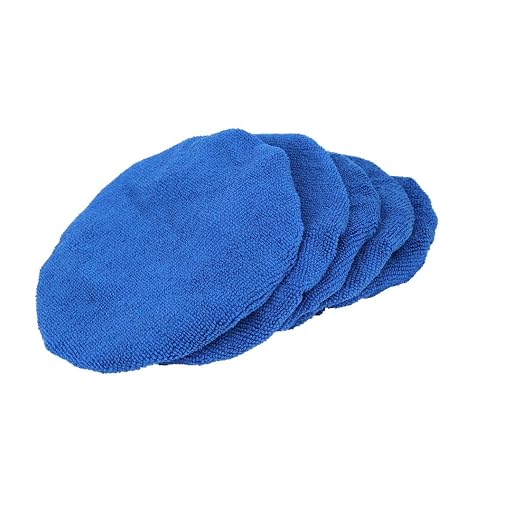 X AUTOHAUX 5pcs Car Polisher Pad Bonnet 7-8 Inch Soft Microfiber Polishing Buffing Pad Cover