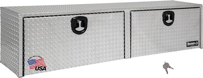 Buyers Products 1701556 Silver Aluminum Diamond Tread Topsider Truck Tool Box, 88x13x16 Inch, Made in USA, Professional Grade, Heavy Duty, Corrosion-Resistant, Dual Drop Doors, Compression Latch