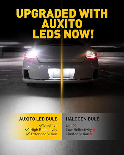 AUXITO 3157 LED Bulb White, Reverse Light 3156 3056 3057 4157 3047 4057 3457 4114 Super Bright for Backup Lights Tail DRL Brake Signal Parking Lights, Pack of 2