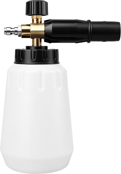 Foam Cannon for Greenworks Pressure Washer - 3700 PSI, 1L Large Bottle, 1/4" Quick Connect, Adjustable Snow Foam Lance for Car Detailing & Cleaning